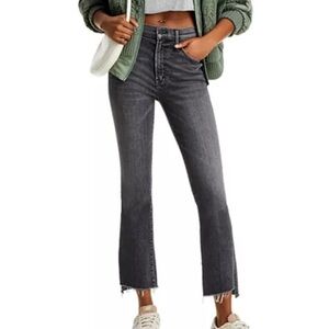 MOTHER The Insider Crop Step Fray Jeans up in smoke grey denim size 27